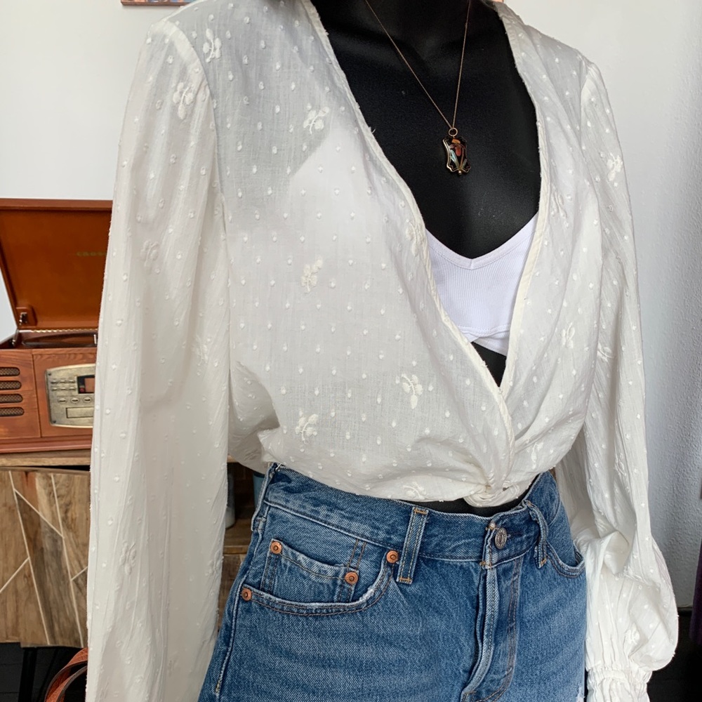Free People White Long Sleeve